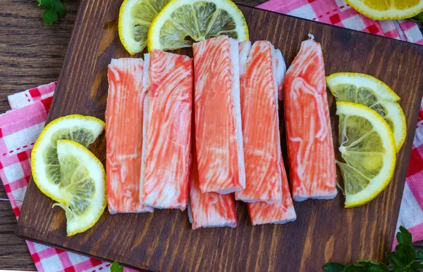 Carne Cangrejo Palitos Lista Para Consumo Humano — Foto de Stock