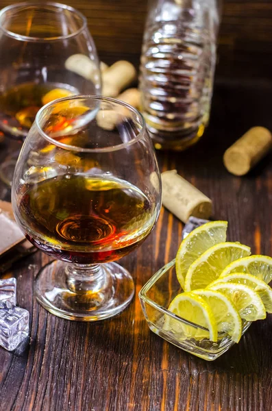 Cognac i ett glas — Stockfoto