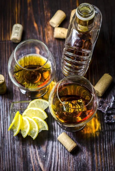 Cognac i ett glas — Stockfoto