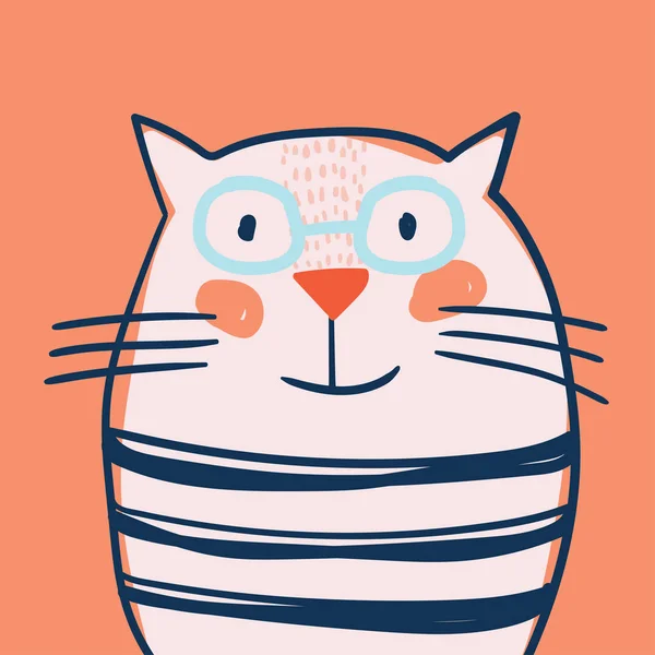 Şirin Kedi Sketch Vektör Çizim Baskı Tasarımı Kedi Çocuk Shirt — Stok fotoğraf
