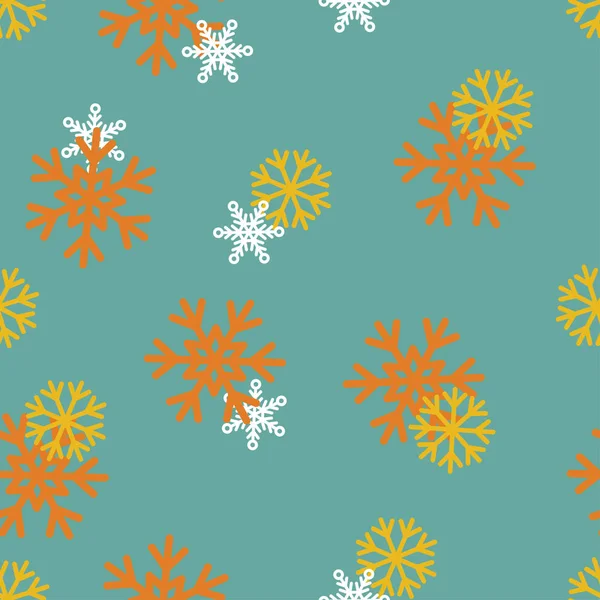 Nahtlose Winter Muster Hintergrund Mit Schneeflocken Auf Farbe Hintergrund Kann — Stockfoto