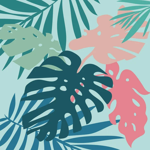 Kreativer Universeller Floraler Hintergrund Tropischen Stil Handgezeichnete Texturen Tropische Blätter — Stockfoto