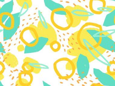 Rastgele düzenlenmiş noktalarla elle çizilmiş soyut desen 