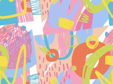 Rastgele düzenlenmiş noktalarla elle çizilmiş soyut desen 