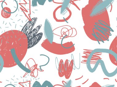 Rastgele düzenlenmiş noktalarla elle çizilmiş soyut desen 