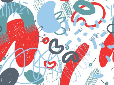 Rastgele düzenlenmiş noktalarla elle çizilmiş soyut desen 