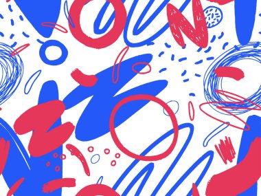 Rastgele düzenlenmiş noktalarla elle çizilmiş soyut desen 