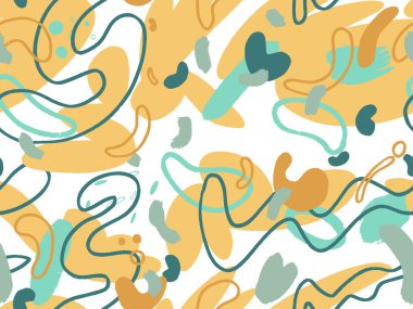 Rastgele düzenlenmiş noktalarla elle çizilmiş soyut desen 