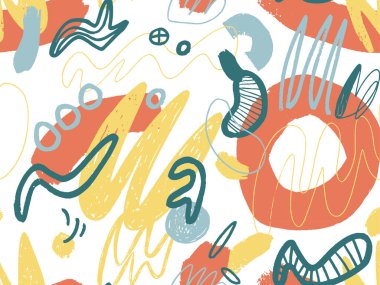 Geometrik Vektör deseni Memphis biçimi