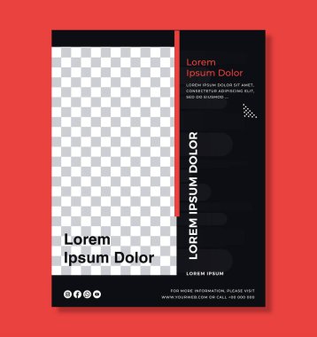 İşiniz veya etkinliğiniz için vektör poster şablonu. Broşür, dergi, poster, el ilanı, pankart olarak da kullanılabilir.