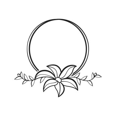 Düğün ya da logo şablonu için yaprakları olan çiçek taşıyıcısı