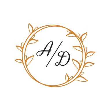 Düğün ya da logo şablonu için yaprakları olan çiçek taşıyıcısı