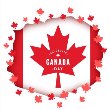 Vektör illüstrasyonu: Kanada gündüz vektör şablonu tasarımını kutla