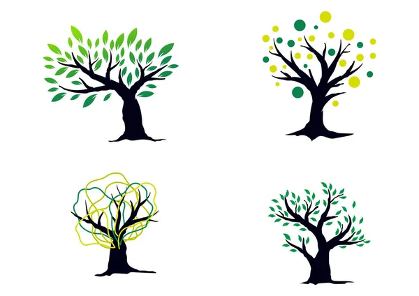Set Tree Logo Template Your Business — Stock Photo, Image