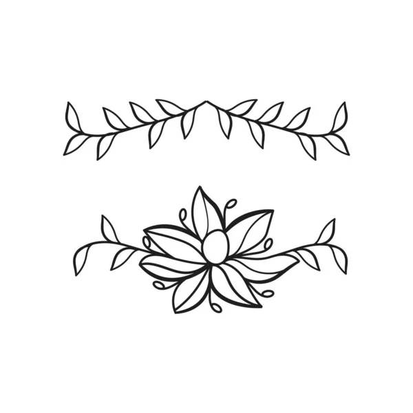 Vector of floral with leaves for wedding or logo template