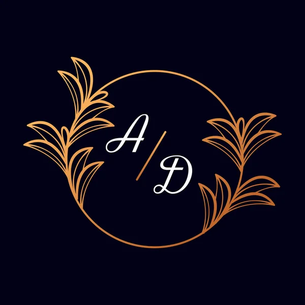 Çiçek logosu şablonu veya düğün vektörü
