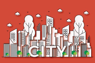 Güzel bir kağıt tarzıyla kentsel illüstrasyon