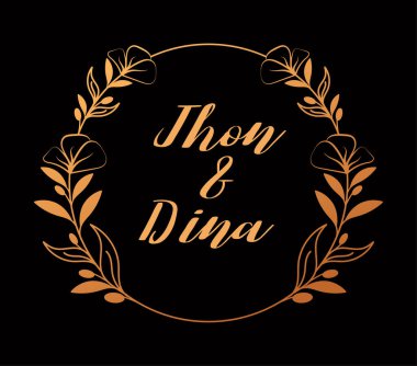 Çiçek logosu şablonu veya düğün vektörü
