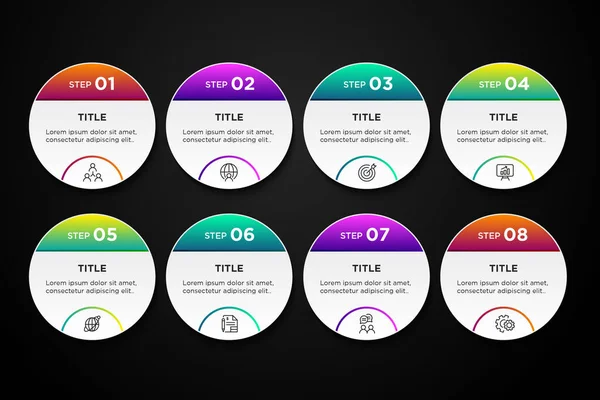 Modello Colorato Infografica Business Con Passi Opzioni — Foto Stock