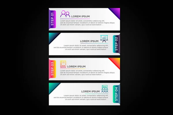 Colorful Template Infographic Business Steps Options — Stock Photo, Image