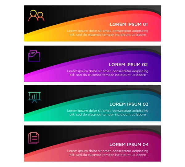 Infográfico Modelo Colorido Com Passos — Fotografia de Stock