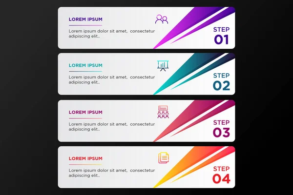 Colorful Template Infographic Business Steps — Stock Photo, Image