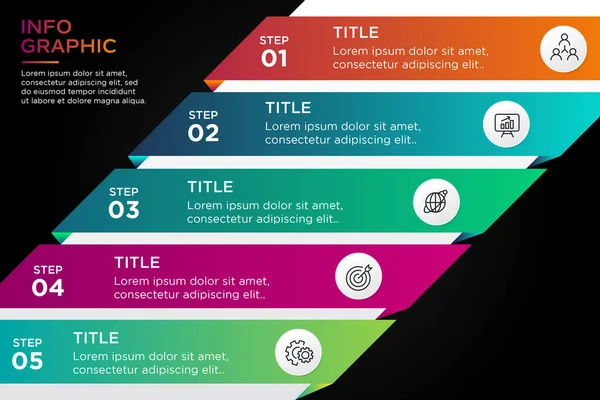 Business Μάρκετινγκ Infographic Βήματα Επιλογές — Φωτογραφία Αρχείου