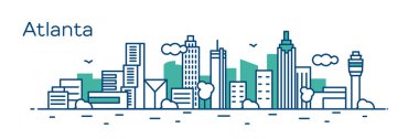 yeşil panoramik Atlanta modern binalar ile