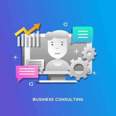 İş kavramı danışmanlık web sayfası, afiş, tanıtım için