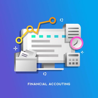 web sayfası, afiş, tanıtım için finansal muhasebe kavram