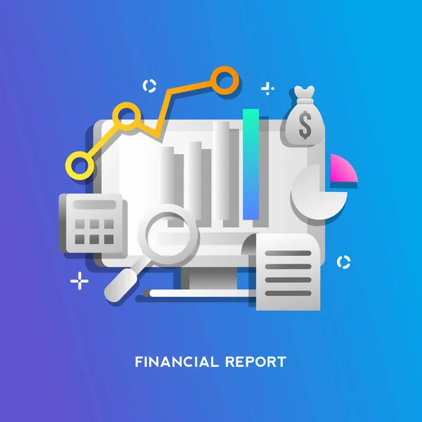 Finanční Zpráva Koncept Pro Webové Stránky Banner Prezentace — Stockový vektor