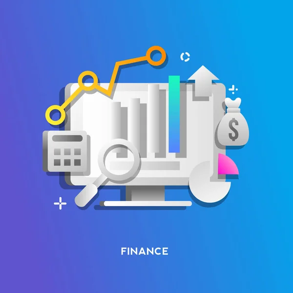 Concepto Finanzas Para Página Web Banner Presentación — Vector de stock