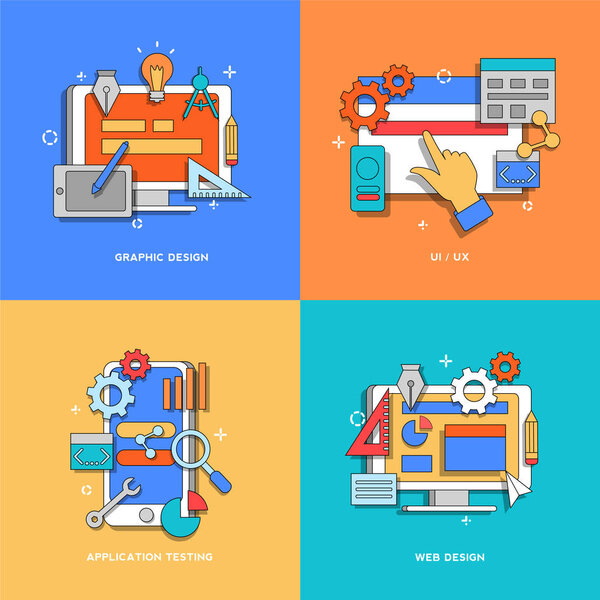 Веб-дизайн для веб-страницы, баннера, презентации на синем
