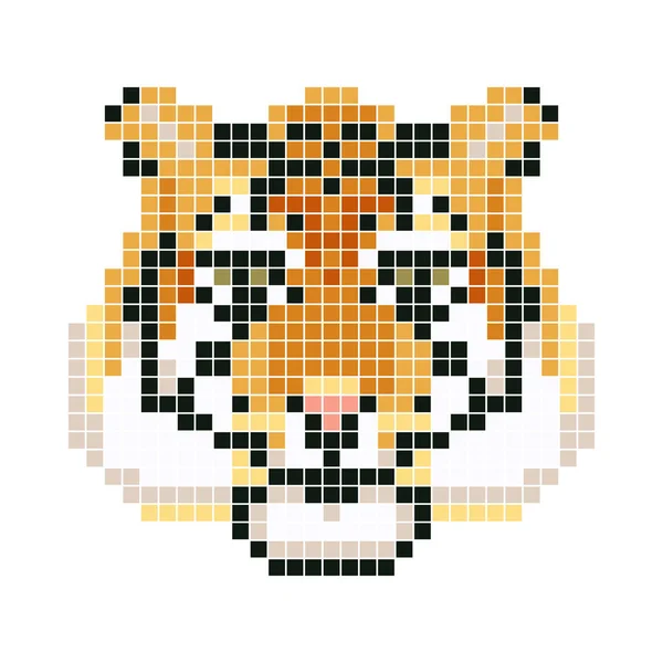 Pixel Tigre Vector Ilustração —  Vetores de Stock