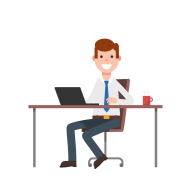 Çalışma iş adamı. İş kavramı karikatür vektör.