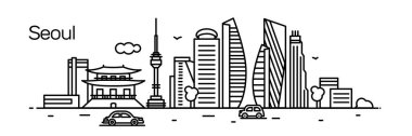 Seoul City. Vektör çizim