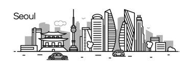 Seoul City. Vektör çizim