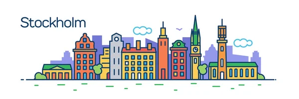 Ciudad Estocolmo Ilustración Vectorial — Vector de stock