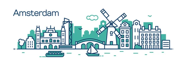 Amsterdam City Ilustración Vectorial — Archivo Imágenes Vectoriales