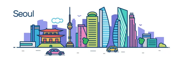 Séoul City Illustration Vectorielle — Image vectorielle