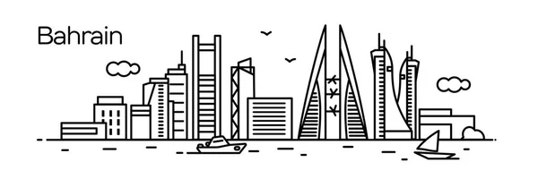 Ciudad Bahréin Ilustración Vectorial — Vector de stock