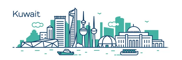 Ciudad Kuwait Ilustración Vectorial — Vector de stock