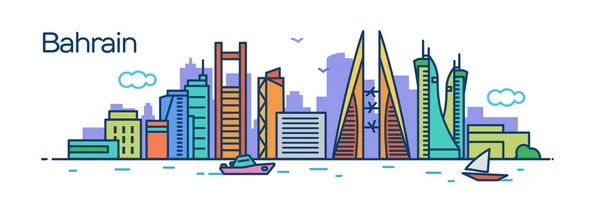 Ciudad Bahréin Ilustración Vectorial — Vector de stock