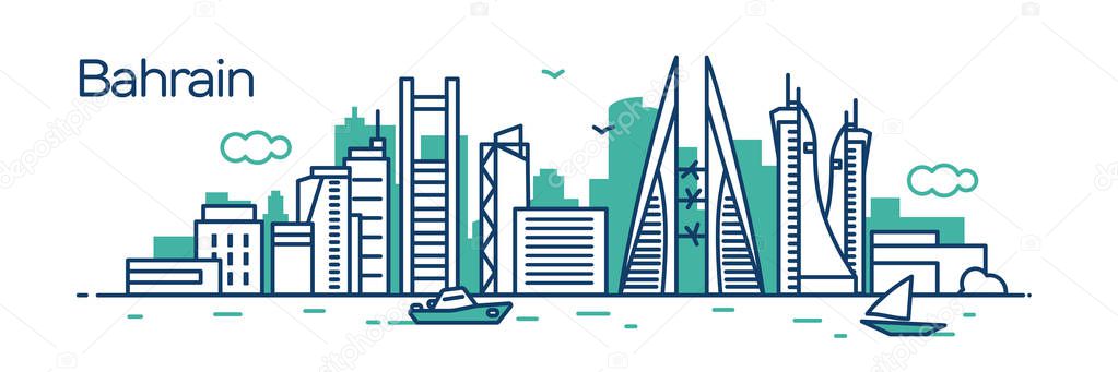 Bahrain City. Vector illustration