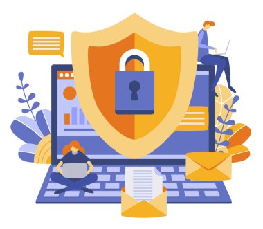 sansür kavramı vektör çizim kilit ile