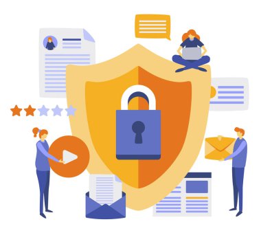 sansür kavramı vektör çizim kilit ile