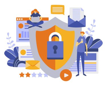 sansür kavramı vektör çizim kilit ile