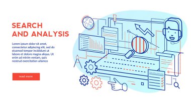 tasarım şablonu, arama ve analiz reklam vektör