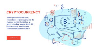 vektör reklam tasarım şablonu, cryptocurrency Tema