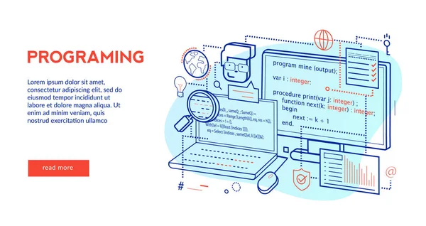Modèle Conception Publicité Vectorielle Thème Programmation — Image vectorielle